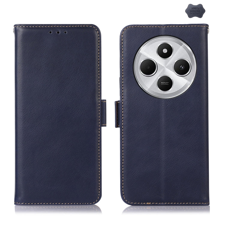 Magnetic Crazy Horse Texture Genuine Leather RFID Phone Case, For Redmi Note 15 Pro 5G Global 163.6mm, For Redmi Note 14 5G, For Redmi Note 14 Pro 5G, For Redmi 14C 4G