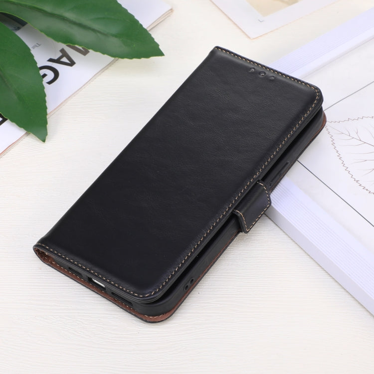 Magnetic Crazy Horse Texture Genuine Leather RFID Phone Case, For Redmi Note 14 Pro 5G, For Redmi 14C 4G