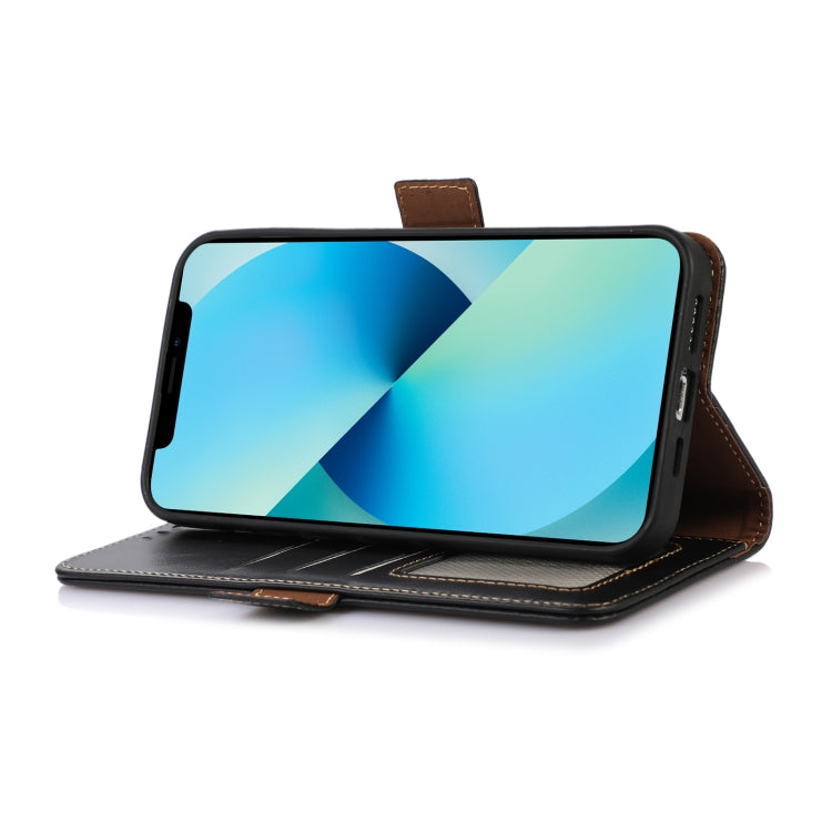Magnetic Crazy Horse Texture Genuine Leather RFID Phone Case, For Redmi Note 14 Pro 5G, For Redmi 14C 4G