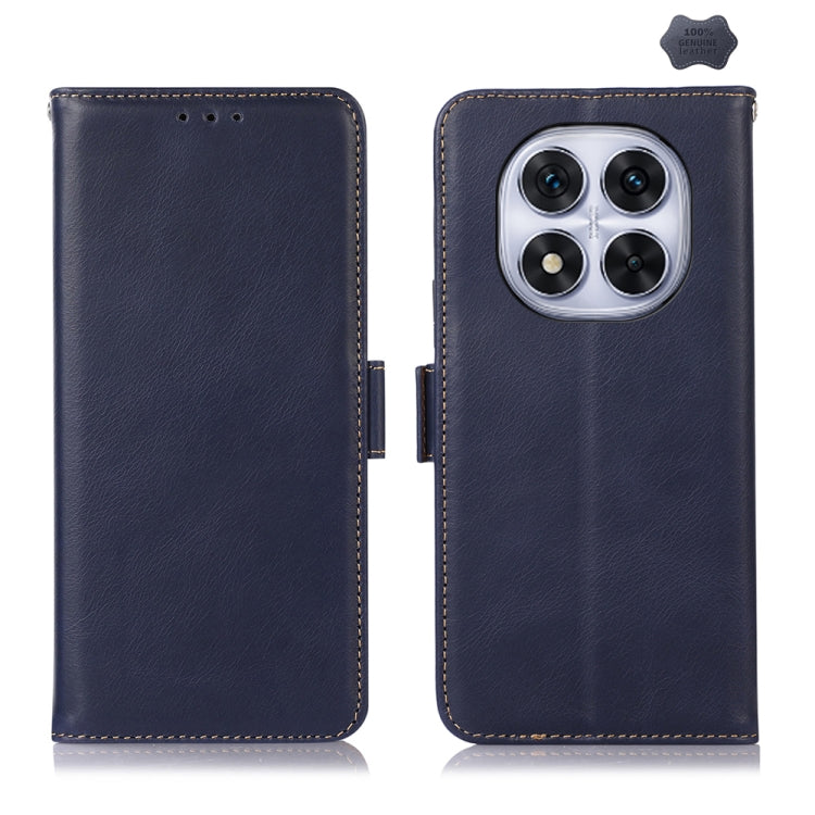 Magnetic Crazy Horse Texture Genuine Leather RFID Phone Case, For Redmi Note 15 Pro 5G Global 163.6mm, For Redmi Note 14 5G, For Redmi Note 14 Pro 5G, For Redmi 14C 4G