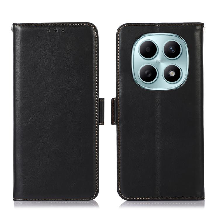 Magnetic Crazy Horse Texture Genuine Leather RFID Phone Case, For Redmi A7 Pro 171mm / Poco C85x 5G, For Redmi Turbo 5 Max / Poco X8 Pro Max, For Redmi Turbo 5 5G / Poco X8 Pro 5G, For Redmi Note 15 Pro+ 5G Global 163.3mm                               ...
