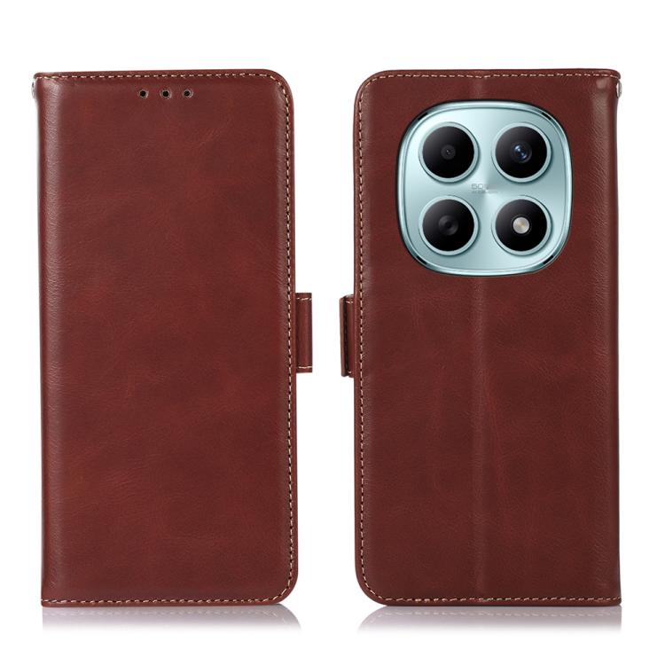 Magnetic Crazy Horse Texture Genuine Leather RFID Phone Case, For Redmi A7 Pro 171mm / Poco C85x 5G, For Redmi Turbo 5 Max / Poco X8 Pro Max, For Redmi Turbo 5 5G / Poco X8 Pro 5G, For Redmi Note 15 Pro+ 5G Global 163.3mm                               ...