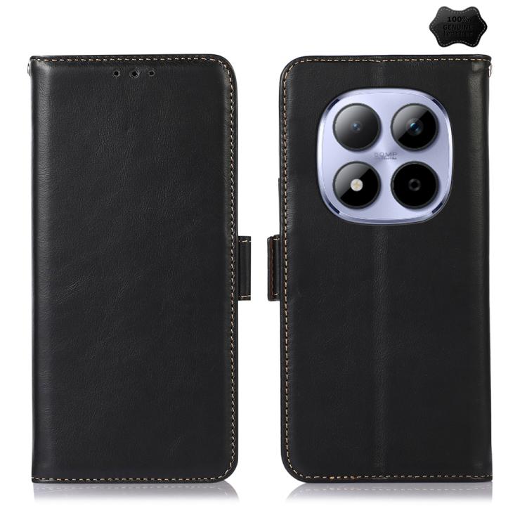 Magnetic Crazy Horse Texture Genuine Leather RFID Phone Case, For Redmi A7 Pro 171mm / Poco C85x 5G, For Redmi Turbo 5 Max / Poco X8 Pro Max, For Redmi Turbo 5 5G / Poco X8 Pro 5G, For Redmi Note 15 Pro+ 5G Global 163.3mm                               ...
