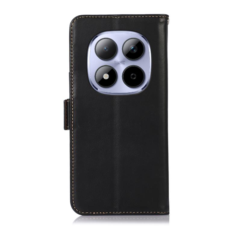 Magnetic Crazy Horse Texture Genuine Leather RFID Phone Case, For Redmi Note 15 Pro 5G Global 163.6mm, For Redmi Note 14 5G, For Redmi Note 14 Pro 5G, For Redmi 14C 4G
