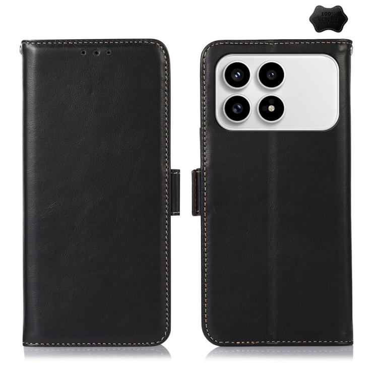 Magnetic Crazy Horse Texture Genuine Leather RFID Phone Case, For Redmi A7 Pro 171mm / Poco C85x 5G, For Redmi Turbo 5 Max / Poco X8 Pro Max, For Redmi Turbo 5 5G / Poco X8 Pro 5G, For Redmi Note 15 Pro+ 5G Global 163.3mm                               ...