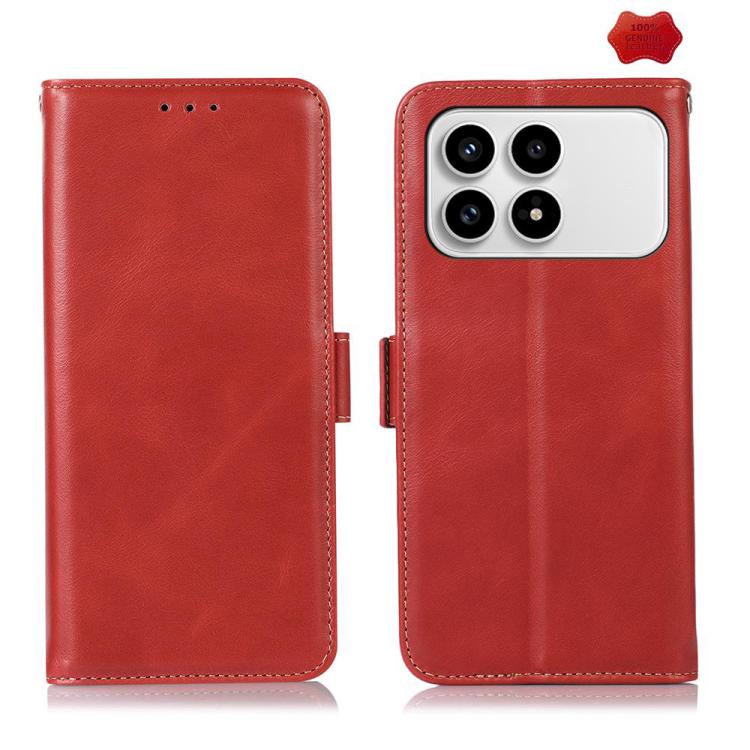 Magnetic Crazy Horse Texture Genuine Leather RFID Phone Case, For Redmi A7 Pro 171mm / Poco C85x 5G, For Redmi Turbo 5 Max / Poco X8 Pro Max, For Redmi Turbo 5 5G / Poco X8 Pro 5G, For Redmi Note 15 Pro+ 5G Global 163.3mm                               ...