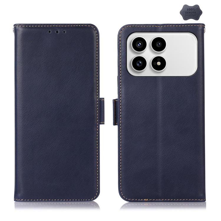 Magnetic Crazy Horse Texture Genuine Leather RFID Phone Case, For Redmi A7 Pro 171mm / Poco C85x 5G, For Redmi Turbo 5 Max / Poco X8 Pro Max, For Redmi Turbo 5 5G / Poco X8 Pro 5G, For Redmi Note 15 Pro+ 5G Global 163.3mm                               ...