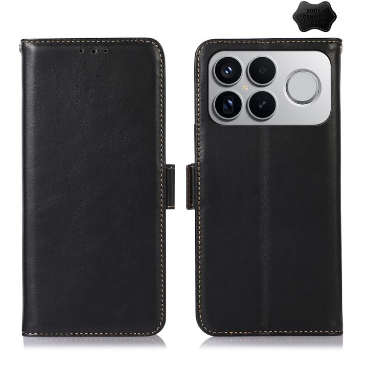 Magnetic Crazy Horse Texture Genuine Leather RFID Phone Case, For Redmi A7 Pro 171mm / Poco C85x 5G, For Redmi Turbo 5 Max / Poco X8 Pro Max, For Redmi Turbo 5 5G / Poco X8 Pro 5G, For Redmi Note 15 Pro+ 5G Global 163.3mm                               ...