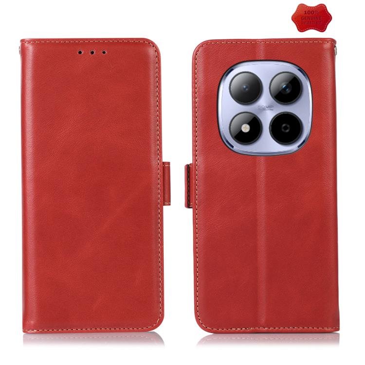 Magnetic Crazy Horse Texture Genuine Leather RFID Phone Case, For Redmi A7 Pro 171mm / Poco C85x 5G, For Redmi Turbo 5 Max / Poco X8 Pro Max, For Redmi Turbo 5 5G / Poco X8 Pro 5G, For Redmi Note 15 Pro+ 5G Global 163.3mm                               ...