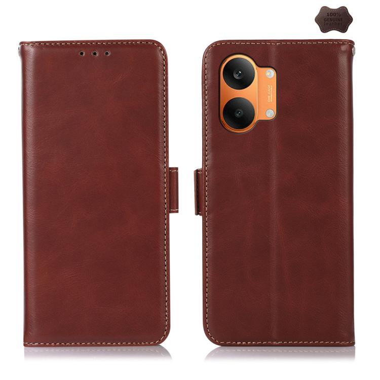 Magnetic Crazy Horse Texture Genuine Leather RFID Phone Case, For Redmi 17 5G / 4G Global 170mm, For Redmi Note 17 4G Global 171mm, For Redmi A7 Pro 171mm / Poco C85x 5G, For Redmi Turbo 5 Max / Poco X8 Pro Max, For Redmi Turbo 5 5G / Poco X8 Pro 5G   ...
