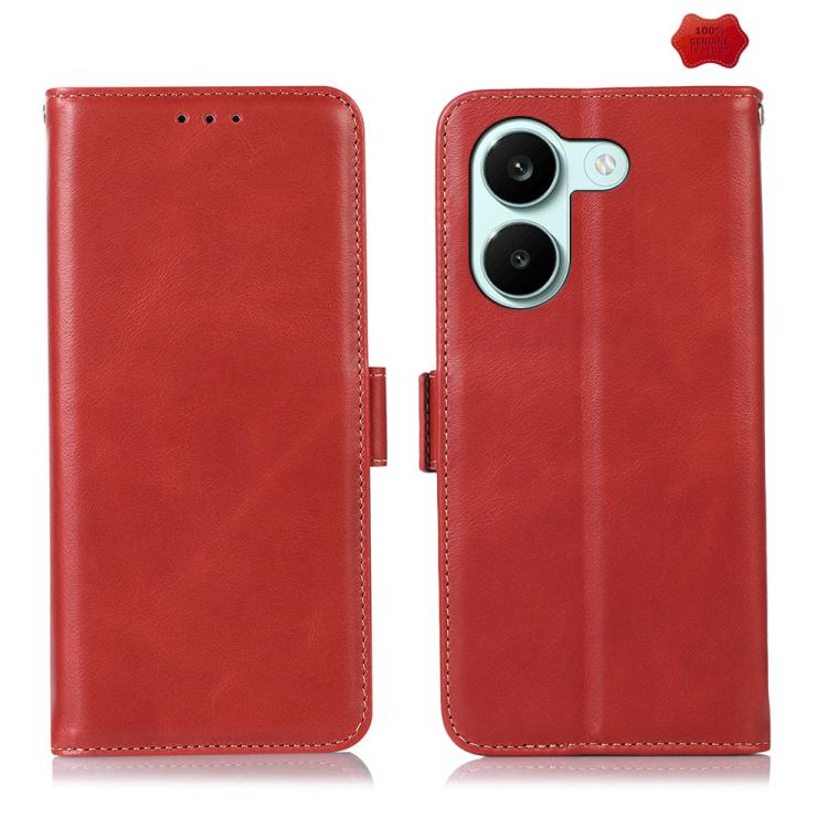 Magnetic Crazy Horse Texture Genuine Leather RFID Phone Case, For Redmi A7 Pro 171mm / Poco C85x 5G, For Redmi Turbo 5 Max / Poco X8 Pro Max, For Redmi Turbo 5 5G / Poco X8 Pro 5G, For Redmi Note 15 Pro+ 5G Global 163.3mm                               ...