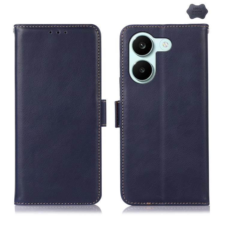 Magnetic Crazy Horse Texture Genuine Leather RFID Phone Case, For Redmi A7 Pro 171mm / Poco C85x 5G, For Redmi Turbo 5 Max / Poco X8 Pro Max, For Redmi Turbo 5 5G / Poco X8 Pro 5G, For Redmi Note 15 Pro+ 5G Global 163.3mm                               ...