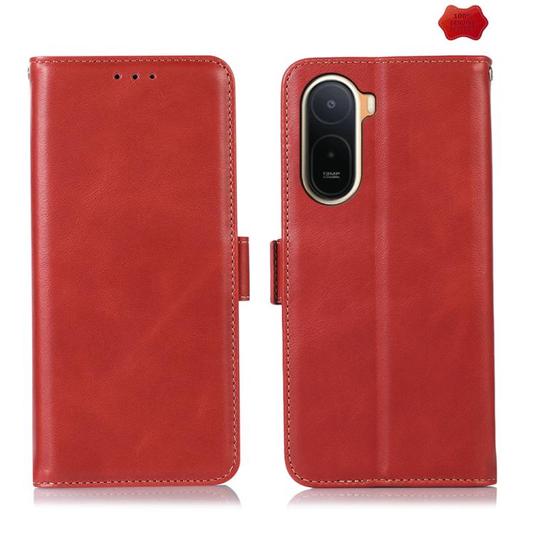 Magnetic Crazy Horse Texture Genuine Leather RFID Phone Case, For Redmi 17 5G / 4G Global 170mm, For Redmi Note 17 4G Global 171mm, For Redmi A7 Pro 171mm / Poco C85x 5G, For Redmi Turbo 5 Max / Poco X8 Pro Max, For Redmi Turbo 5 5G / Poco X8 Pro 5G   ...