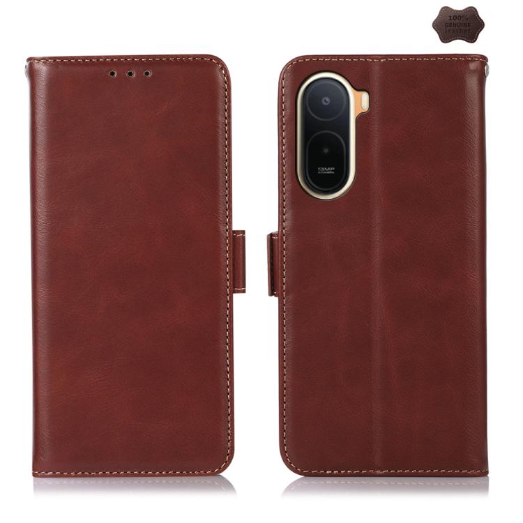 Magnetic Crazy Horse Texture Genuine Leather RFID Phone Case, For Redmi 17 5G / 4G Global 170mm, For Redmi Note 17 4G Global 171mm, For Redmi A7 Pro 171mm / Poco C85x 5G, For Redmi Turbo 5 Max / Poco X8 Pro Max, For Redmi Turbo 5 5G / Poco X8 Pro 5G   ...