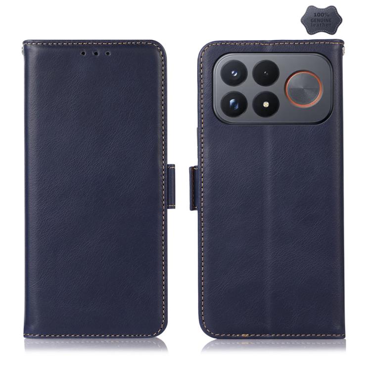 Magnetic Crazy Horse Texture Genuine Leather RFID Phone Case, For Redmi Note 17 4G Global 169.7mm, For Redmi Note 17 Pro+ 5G Global 163.4mm, For Redmi Note 17 Pro 5G Global 163.5mm, For Redmi K100 Pro Max/Poco F9 Ultra 5G                               ...