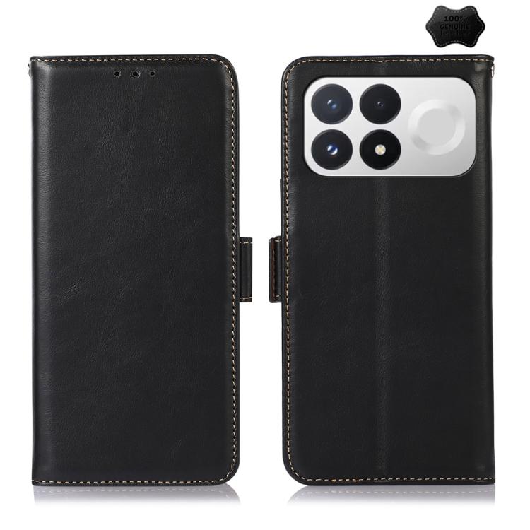 Magnetic Crazy Horse Texture Genuine Leather RFID Phone Case, For Redmi Note 17 4G Global 169.7mm, For Redmi Note 17 Pro+ 5G Global 163.4mm, For Redmi Note 17 Pro 5G Global 163.5mm, For Redmi K100 Pro Max/Poco F9 Ultra 5G                               ...