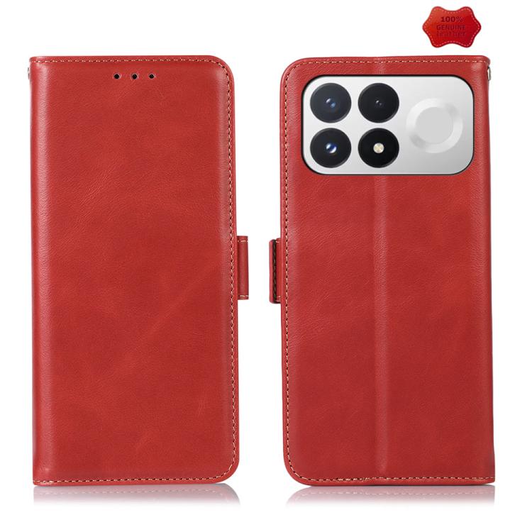 Magnetic Crazy Horse Texture Genuine Leather RFID Phone Case, For Redmi Note 17 4G Global 169.7mm, For Redmi Note 17 Pro+ 5G Global 163.4mm, For Redmi Note 17 Pro 5G Global 163.5mm, For Redmi K100 Pro Max/Poco F9 Ultra 5G                               ...