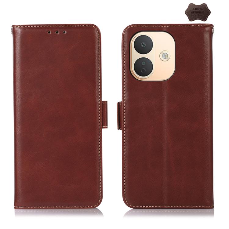 Magnetic Crazy Horse Texture Genuine Leather RFID Phone Case, For Redmi Note 17 4G Global 169.7mm, For Redmi Note 17 Pro+ 5G Global 163.4mm, For Redmi Note 17 Pro 5G Global 163.5mm, For Redmi K100 Pro Max/Poco F9 Ultra 5G                               ...