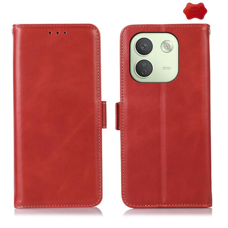 Magnetic Crazy Horse Texture Genuine Leather RFID Phone Case, For Redmi Note 17 4G Global 169.7mm, For Redmi Note 17 Pro+ 5G Global 163.4mm, For Redmi Note 17 Pro 5G Global 163.5mm, For Redmi K100 Pro Max/Poco F9 Ultra 5G                               ...