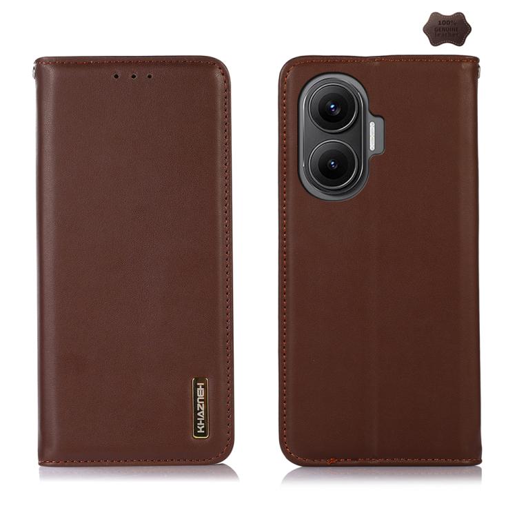 KHAZNEH Nappa Top Layer Cowhide Leather Phone Case, For Redmi Note 14S 4G, For Redmi Turbo 4 Pro, For Redmi Note 14 5G, For Redmi Note 14 Pro 5G, For Redmi 14C 4G