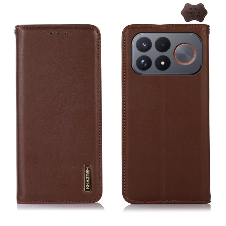 KHAZNEH Nappa Top Layer Cowhide Leather Phone Case, For Redmi Note 17 4G Global 169.7mm, For Redmi Note 17 Pro+ 5G Global 163.4mm, For Redmi Note 17 Pro 5G Global 163.5mm, For Redmi K100 Pro Max/Poco F9 Ultra 5G, For Redmi K100 Pro 5G/Poco F9 Pro 5G   ...