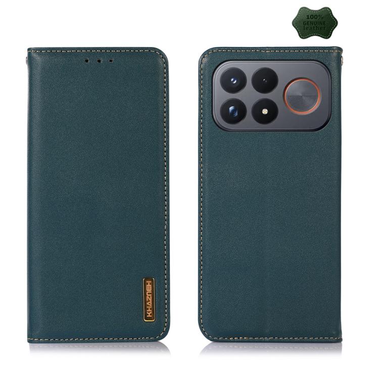 KHAZNEH Nappa Top Layer Cowhide Leather Phone Case, For Redmi Note 17 4G Global 169.7mm, For Redmi Note 17 Pro+ 5G Global 163.4mm, For Redmi Note 17 Pro 5G Global 163.5mm, For Redmi K100 Pro Max/Poco F9 Ultra 5G, For Redmi K100 Pro 5G/Poco F9 Pro 5G   ...