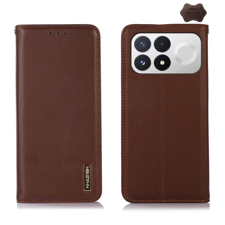 KHAZNEH Nappa Top Layer Cowhide Leather Phone Case, For Redmi Note 17 4G Global 169.7mm, For Redmi Note 17 Pro+ 5G Global 163.4mm, For Redmi Note 17 Pro 5G Global 163.5mm, For Redmi K100 Pro Max/Poco F9 Ultra 5G, For Redmi K100 Pro 5G/Poco F9 Pro 5G   ...