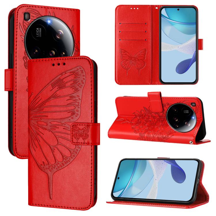 Embossed Butterfly Leather Phone Case, For Xiaomi 15S Pro 5G, For Xiaomi Poco M7 5G / C75 4G, For Xiaomi Poco X7, For Xiaomi 15 Ultra, For Xiaomi Poco X7 Pro, For Xiaomi Poco M7 Pro 5G Global