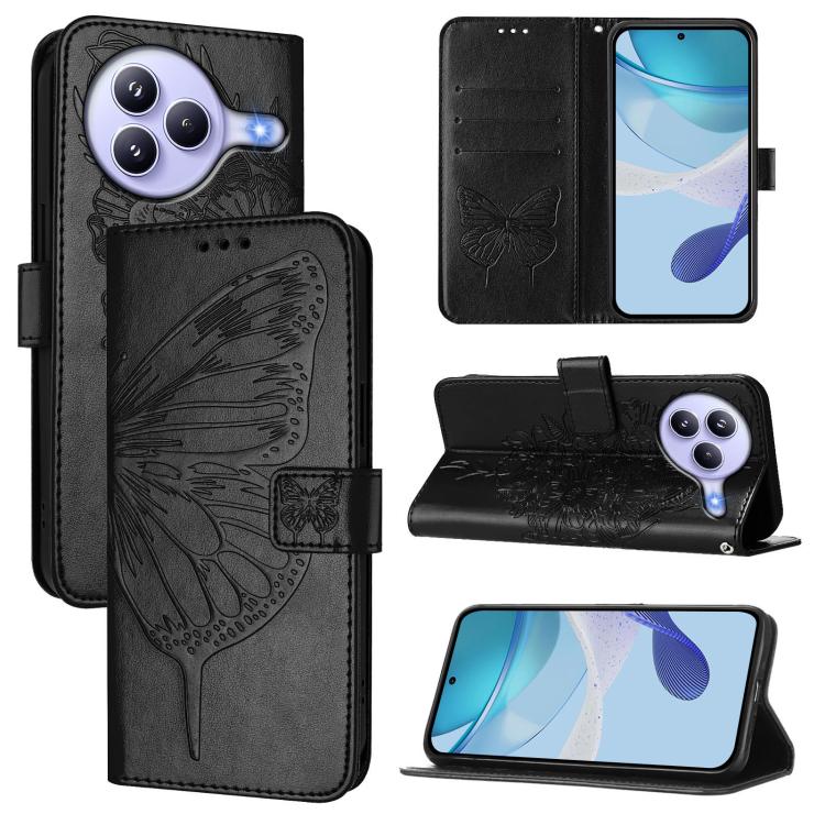 Embossed Butterfly Leather Phone Case, For Xiaomi 17 Max 5G, For Xiaomi 17T Pro 5G, For Xiaomi Poco M7 4G 169mm, For Xiaomi 15T Pro 5G, For Xiaomi 15T 5G, For Xiaomi Civi 5 Pro 5G