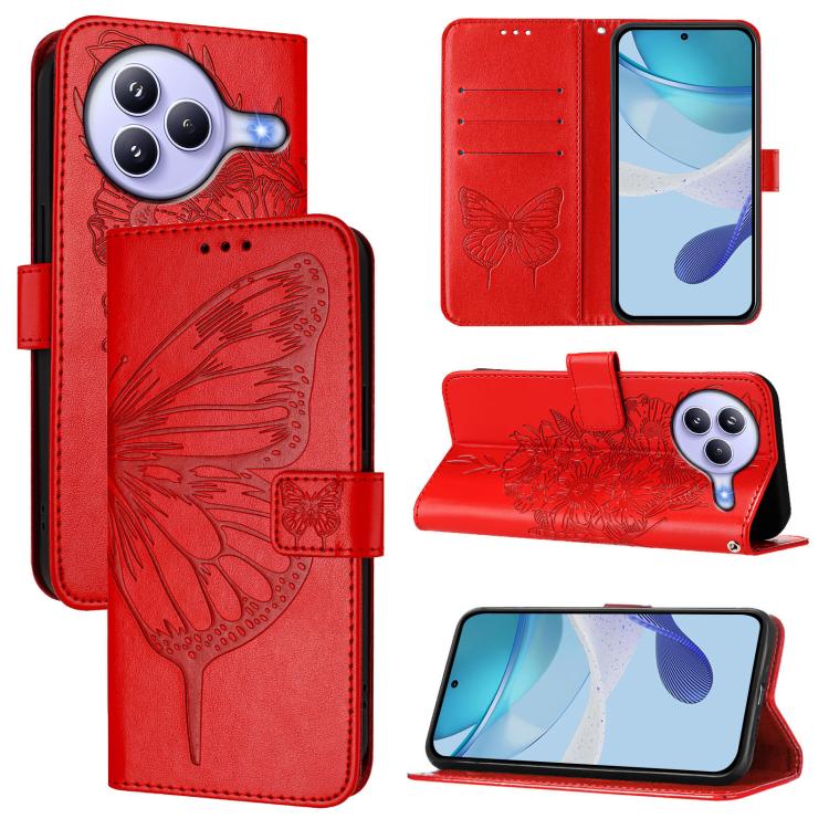 Embossed Butterfly Leather Phone Case, For Xiaomi 17 Max 5G, For Xiaomi 17T Pro 5G, For Xiaomi Poco M7 4G 169mm, For Xiaomi 15T Pro 5G, For Xiaomi 15T 5G, For Xiaomi Civi 5 Pro 5G