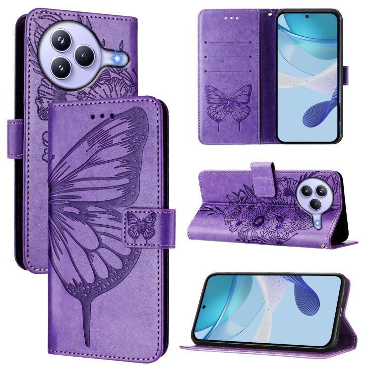 Embossed Butterfly Leather Phone Case, For Xiaomi 17 Max 5G, For Xiaomi 17T Pro 5G, For Xiaomi Poco M7 4G 169mm, For Xiaomi 15T Pro 5G, For Xiaomi 15T 5G, For Xiaomi Civi 5 Pro 5G