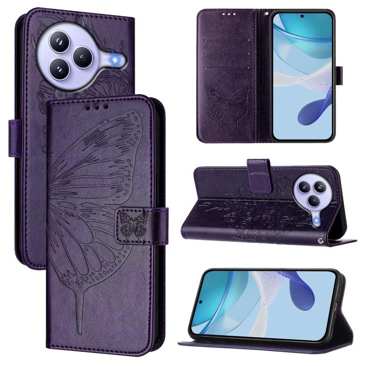 Embossed Butterfly Leather Phone Case, For Xiaomi 17 Max 5G, For Xiaomi 17T Pro 5G, For Xiaomi Poco M7 4G 169mm, For Xiaomi 15T Pro 5G, For Xiaomi 15T 5G, For Xiaomi Civi 5 Pro 5G