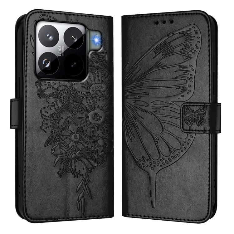 Embossed Butterfly Leather Phone Case, For Xiaomi 15S Pro 5G, For Xiaomi Poco M7 5G / C75 4G, For Xiaomi Poco X7, For Xiaomi 15 Ultra, For Xiaomi Poco X7 Pro, For Xiaomi Poco M7 Pro 5G Global