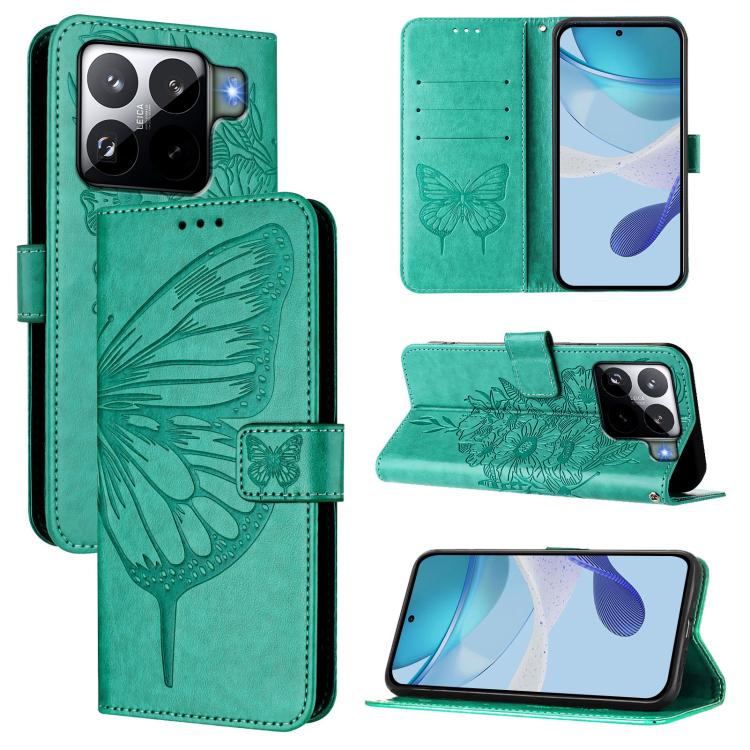 Embossed Butterfly Leather Phone Case, For Xiaomi 15S Pro 5G, For Xiaomi Poco M7 5G / C75 4G, For Xiaomi Poco X7, For Xiaomi 15 Ultra, For Xiaomi Poco X7 Pro, For Xiaomi Poco M7 Pro 5G Global
