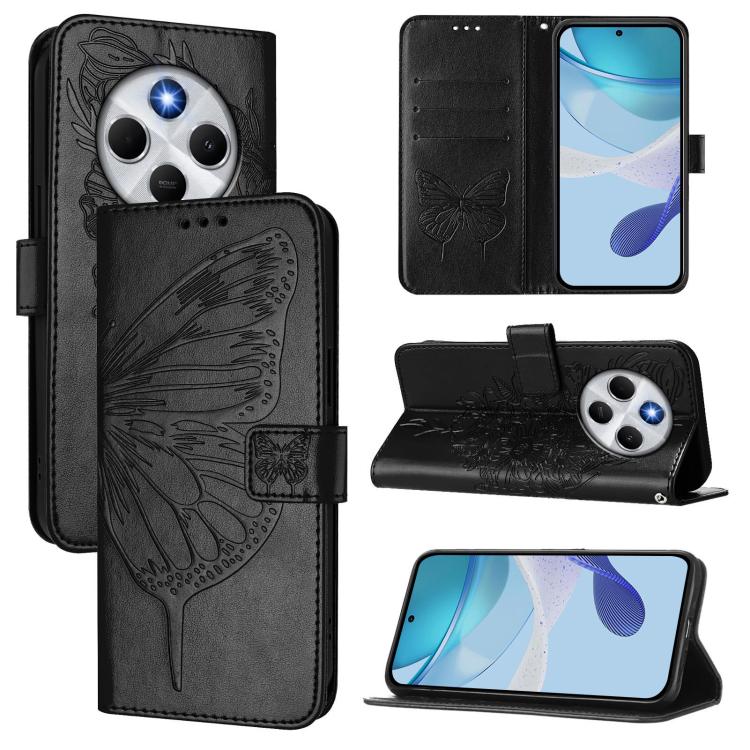 Embossed Butterfly Leather Phone Case, For Xiaomi 15S Pro 5G, For Xiaomi Poco M7 5G / C75 4G, For Xiaomi Poco X7, For Xiaomi 15 Ultra, For Xiaomi Poco X7 Pro, For Xiaomi Poco M7 Pro 5G Global