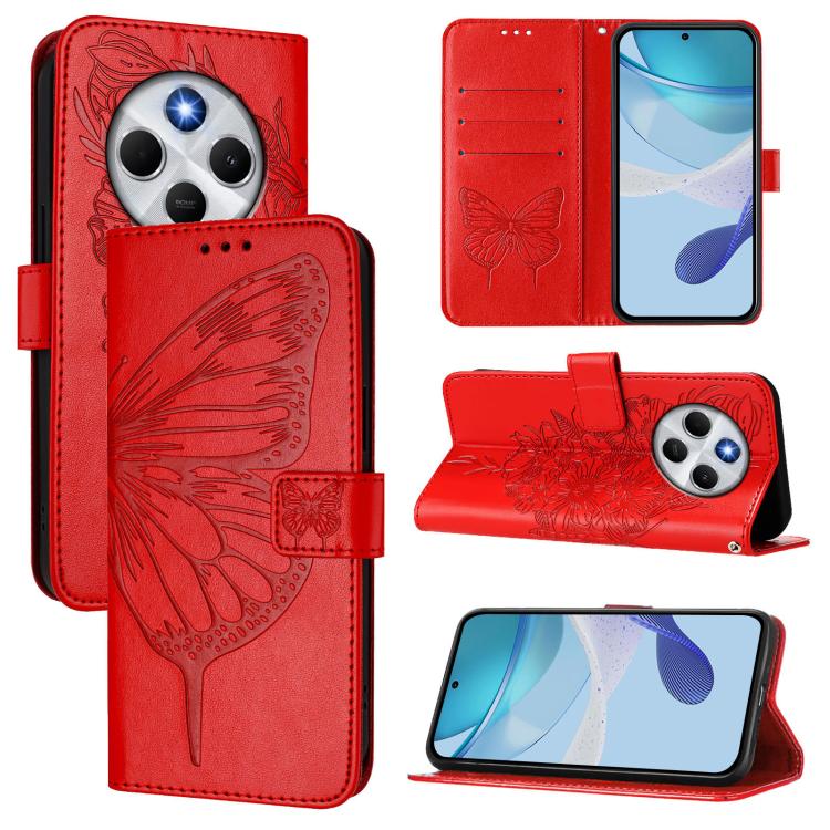 Embossed Butterfly Leather Phone Case, For Xiaomi 15S Pro 5G, For Xiaomi Poco M7 5G / C75 4G, For Xiaomi Poco X7, For Xiaomi 15 Ultra, For Xiaomi Poco X7 Pro, For Xiaomi Poco M7 Pro 5G Global