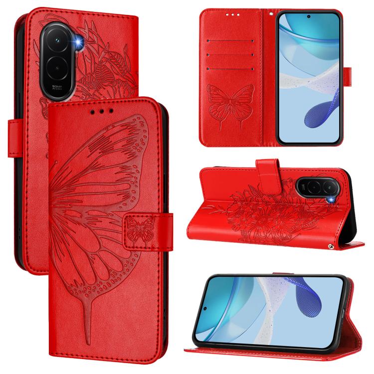 Embossed Butterfly Leather Phone Case, For Xiaomi 17 Max 5G, For Xiaomi 17T Pro 5G, For Xiaomi Poco M7 4G 169mm, For Xiaomi 15T Pro 5G, For Xiaomi 15T 5G, For Xiaomi Civi 5 Pro 5G