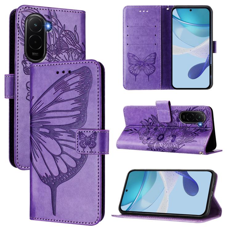 Embossed Butterfly Leather Phone Case, For Xiaomi 17 Max 5G, For Xiaomi 17T Pro 5G, For Xiaomi Poco M7 4G 169mm, For Xiaomi 15T Pro 5G, For Xiaomi 15T 5G, For Xiaomi Civi 5 Pro 5G