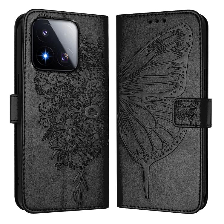 Embossed Butterfly Leather Phone Case, For Xiaomi 17 Max 5G, For Xiaomi 17T Pro 5G, For Xiaomi Poco M7 4G 169mm, For Xiaomi 15T Pro 5G, For Xiaomi 15T 5G, For Xiaomi Civi 5 Pro 5G