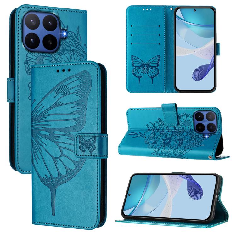 Embossed Butterfly Leather Phone Case, For Xiaomi 17 Max 5G, For Xiaomi 17T Pro 5G, For Xiaomi Poco M7 4G 169mm, For Xiaomi 15T Pro 5G, For Xiaomi 15T 5G, For Xiaomi Civi 5 Pro 5G