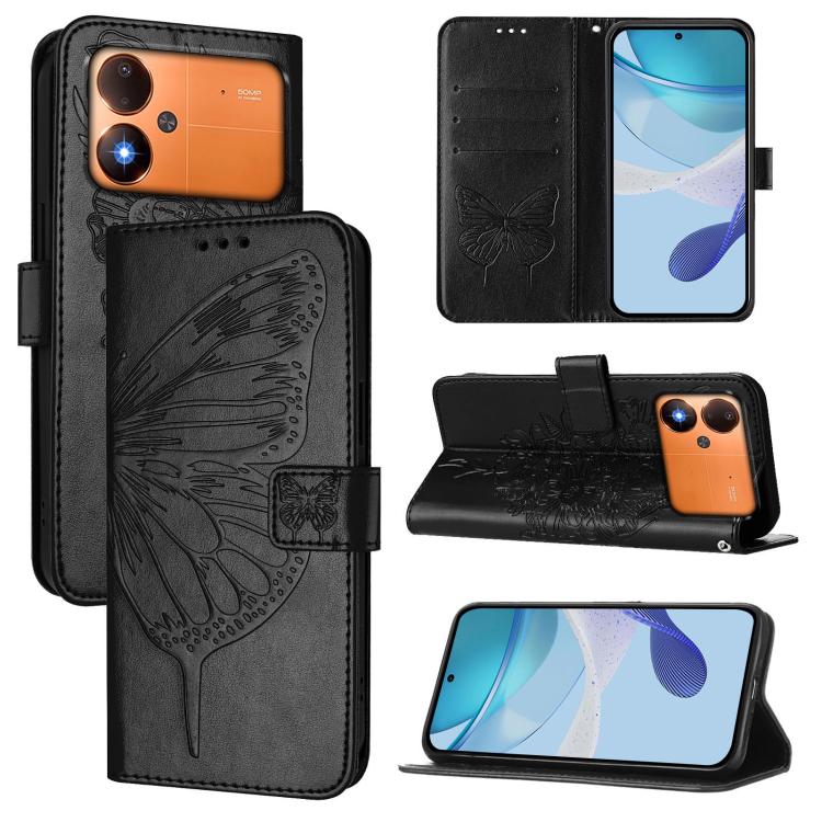Embossed Butterfly Leather Phone Case, For Xiaomi Poco M8 Power 5G, For Xiaomi Poco F9 Ultra 5G, For Xiaomi Poco F9 Pro / Redmi K100 Pro 5G, For Xiaomi 17 Max 5G, For Xiaomi 17T Pro 5G, For Xiaomi Poco M7 4G 169mm