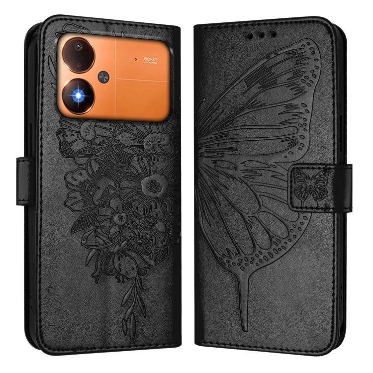 Embossed Butterfly Leather Phone Case, For Xiaomi Poco M8 Power 5G, For Xiaomi Poco F9 Ultra 5G, For Xiaomi Poco F9 Pro / Redmi K100 Pro 5G, For Xiaomi 17 Max 5G, For Xiaomi 17T Pro 5G, For Xiaomi Poco M7 4G 169mm