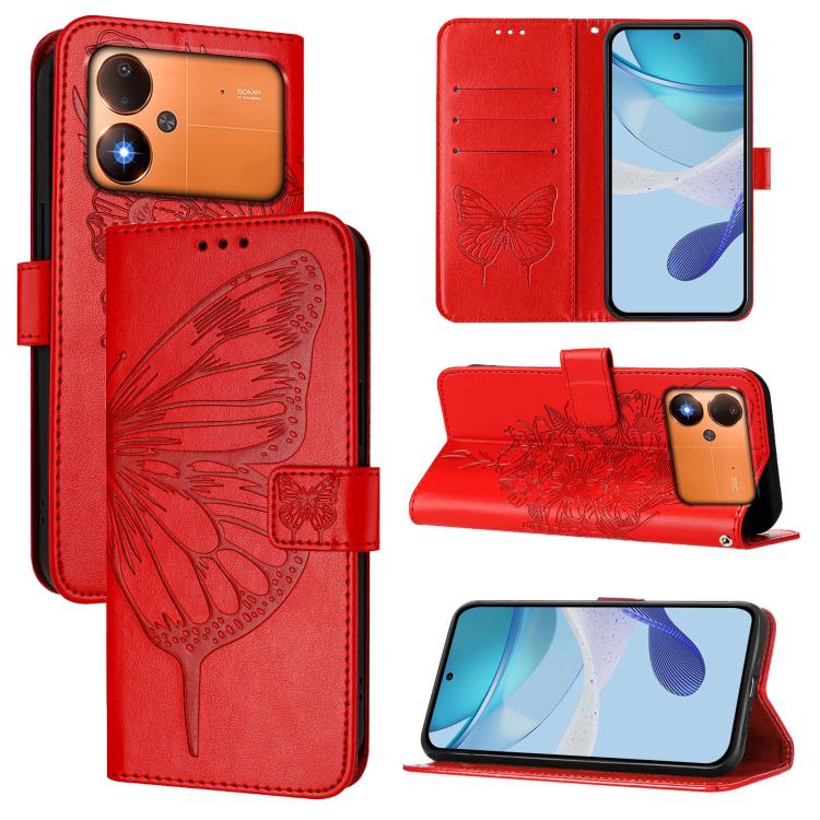 Embossed Butterfly Leather Phone Case, For Xiaomi Poco M8 Power 5G, For Xiaomi Poco F9 Ultra 5G, For Xiaomi Poco F9 Pro / Redmi K100 Pro 5G, For Xiaomi 17 Max 5G, For Xiaomi 17T Pro 5G, For Xiaomi Poco M7 4G 169mm