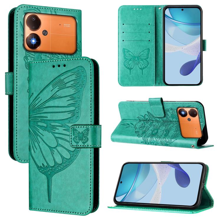 Embossed Butterfly Leather Phone Case, For Xiaomi Poco M8 Power 5G, For Xiaomi Poco F9 Ultra 5G, For Xiaomi Poco F9 Pro / Redmi K100 Pro 5G, For Xiaomi 17 Max 5G, For Xiaomi 17T Pro 5G, For Xiaomi Poco M7 4G 169mm