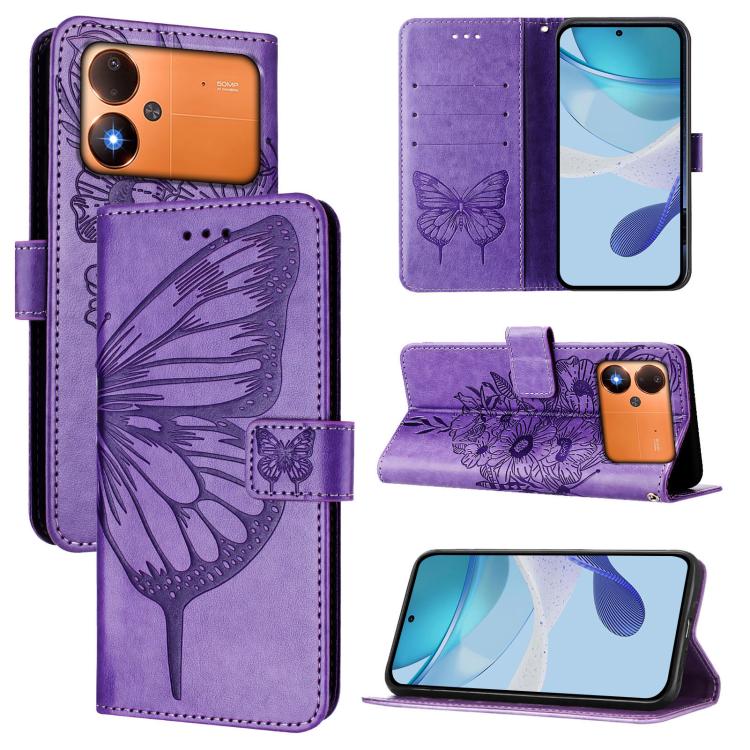 Embossed Butterfly Leather Phone Case, For Xiaomi Poco M8 Power 5G, For Xiaomi Poco F9 Ultra 5G, For Xiaomi Poco F9 Pro / Redmi K100 Pro 5G, For Xiaomi 17 Max 5G, For Xiaomi 17T Pro 5G, For Xiaomi Poco M7 4G 169mm