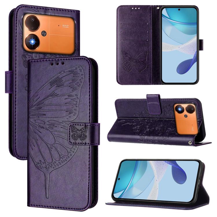 Embossed Butterfly Leather Phone Case, For Xiaomi Poco M8 Power 5G, For Xiaomi Poco F9 Ultra 5G, For Xiaomi Poco F9 Pro / Redmi K100 Pro 5G, For Xiaomi 17 Max 5G, For Xiaomi 17T Pro 5G, For Xiaomi Poco M7 4G 169mm