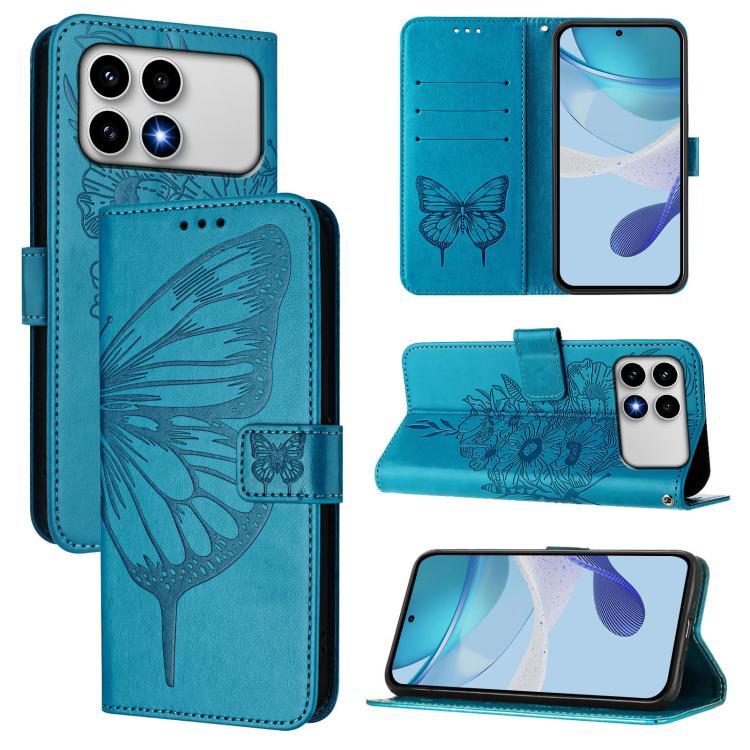 Embossed Butterfly Leather Phone Case, For Xiaomi Poco M8 Power 5G, For Xiaomi Poco F9 Ultra 5G, For Xiaomi Poco F9 Pro / Redmi K100 Pro 5G, For Xiaomi 17 Max 5G, For Xiaomi 17T Pro 5G, For Xiaomi Poco M7 4G 169mm
