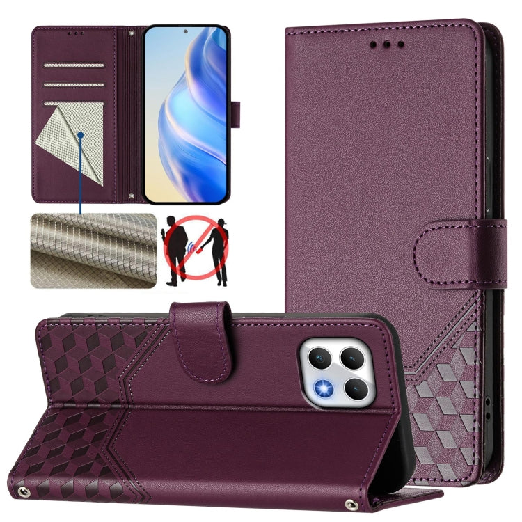 Honeycomb Embossing RFID Leather Phone Case, For T-Mobile Revvl 8 5G, For T-Mobile Revvl 7 Pro, For T-Mobile Revvl 7, For T-Mobile Revvl 6 Pro 5G / 6x Pro 5G, For T-Mobile Revvl 6 5G / 6x 5G