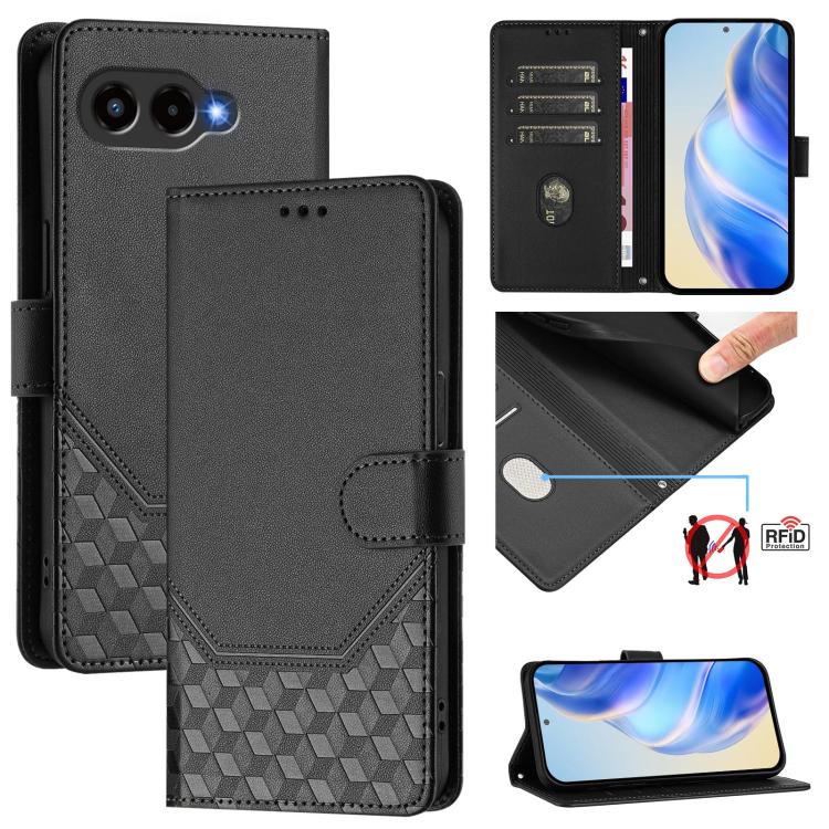 Honeycomb Embossing RFID Leather Phone Case, For T-Mobile Revvl 8 5G, For T-Mobile Revvl 7 Pro, For T-Mobile Revvl 7, For T-Mobile Revvl 6 Pro 5G / 6x Pro 5G, For T-Mobile Revvl 6 5G / 6x 5G