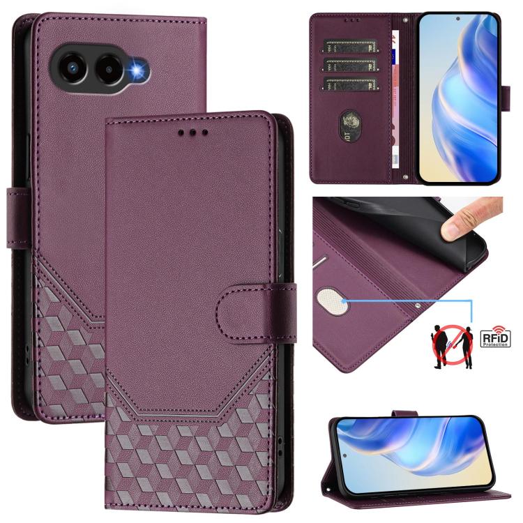 Honeycomb Embossing RFID Leather Phone Case, For T-Mobile Revvl 8 5G, For T-Mobile Revvl 7 Pro, For T-Mobile Revvl 7, For T-Mobile Revvl 6 Pro 5G / 6x Pro 5G, For T-Mobile Revvl 6 5G / 6x 5G